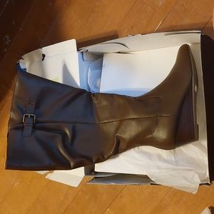Torrid brown wedge boots. Brand new in box. 9.5W